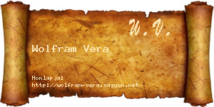 Wolfram Vera névjegykártya